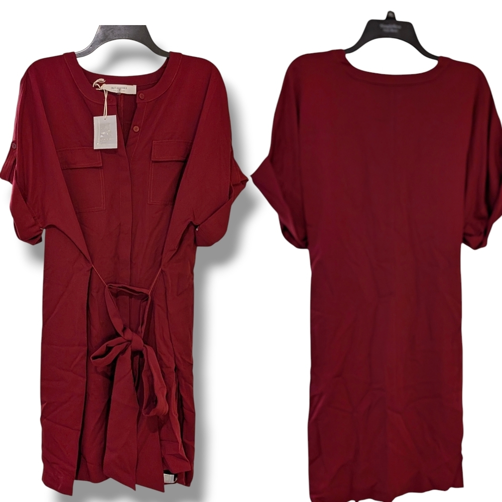 NWT Trina Turk Boyant Shirtdress in Chianti Red, 14